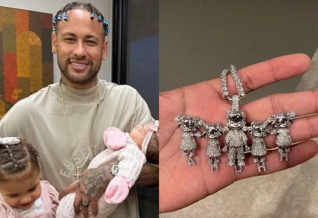 Neymar exibe joia luxuosa em homenagem aos filhos