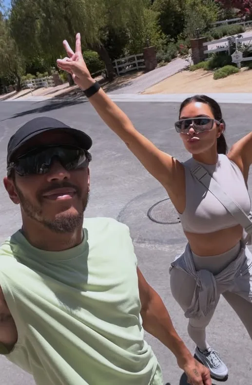 Lewis Hamilton e Kim Kardashian exibem romance em passeio a dois