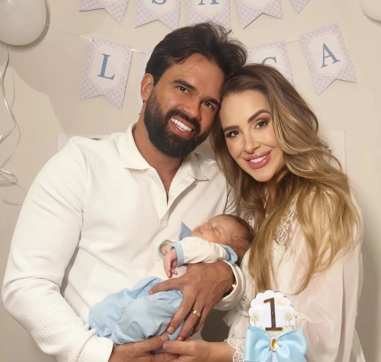 Patrícia Leitte e Lucas Teixeira celebram primeiro mês do filho, Isaac Lucca, com emoção e gratidão