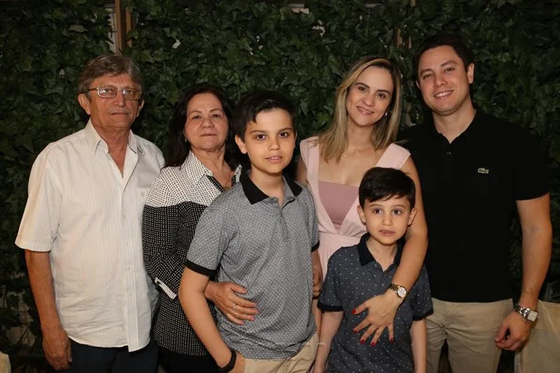 Neto Barboza e Sandra, Arthur, Juliana, Davi e Samuel