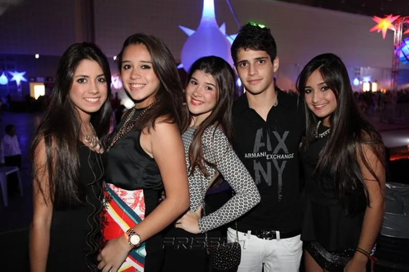 Amanda Albuquerque, Manuella Barra, Julia Holanda, Marcelo Barra e Alana Albuquerque