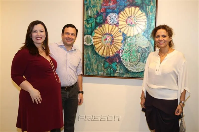 Aline, Igor Barroso e Beatriz Milhazes