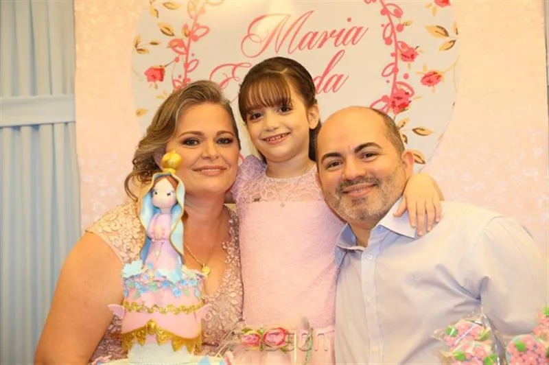 Rosângela, Maria Eduarda e Paulo Henrique Aguiar