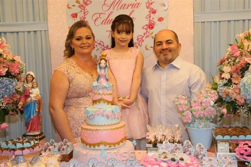 Rosângela, Maria Eduarda e Paulo Henrique Aguiar