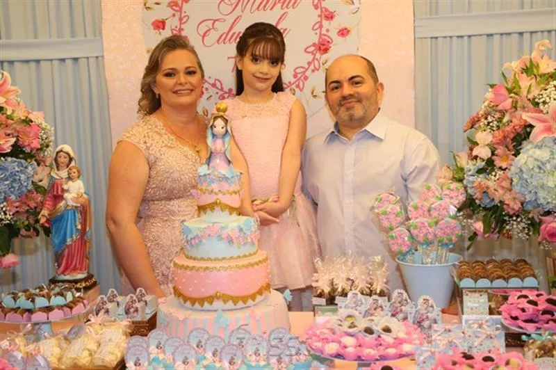 Rosângela, Maria Eduarda e Paulo Henrique Aguiar