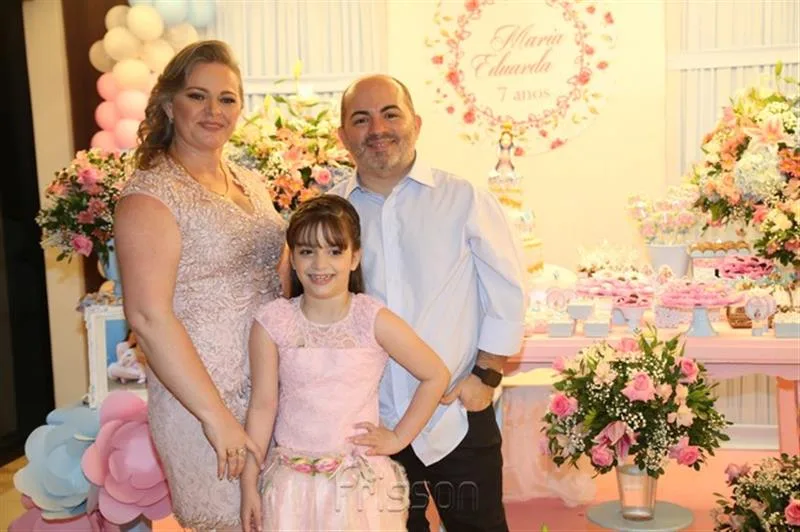 Rosângela, Maria Eduarda e Paulo Henrique Aguiar