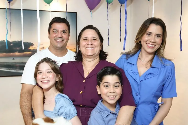 Chloe Sabóia, Cássio Sabóia, Fernanda Silva, Benjamin Sabóia e Louise Sabóia