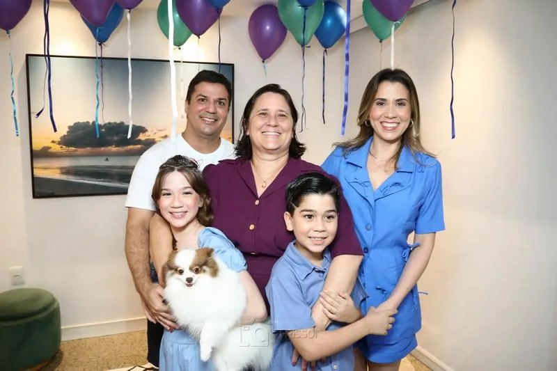Chloe Sabóia, Cássio Sabóia, Fernanda Silva, Benjamin Sabóia e Louise Sabóia