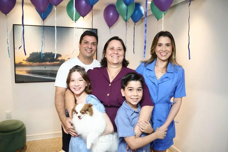 Chloe Sabóia, Cássio Sabóia, Fernanda Silva, Benjamin Sabóia e Louise Sabóia