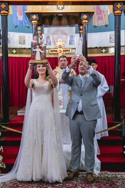 Camilla e Melchior abençoados pelo Papa