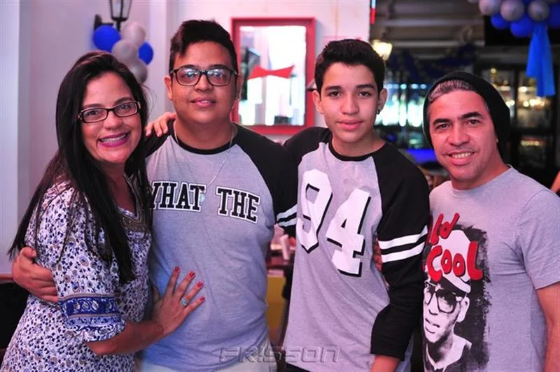 Camila, Braian, Rogério Filho e Rogério Lima