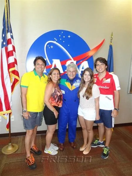 Tarcísio Porto, Teresa, Marcos Pontes, Beatriz e Márcio Plastina