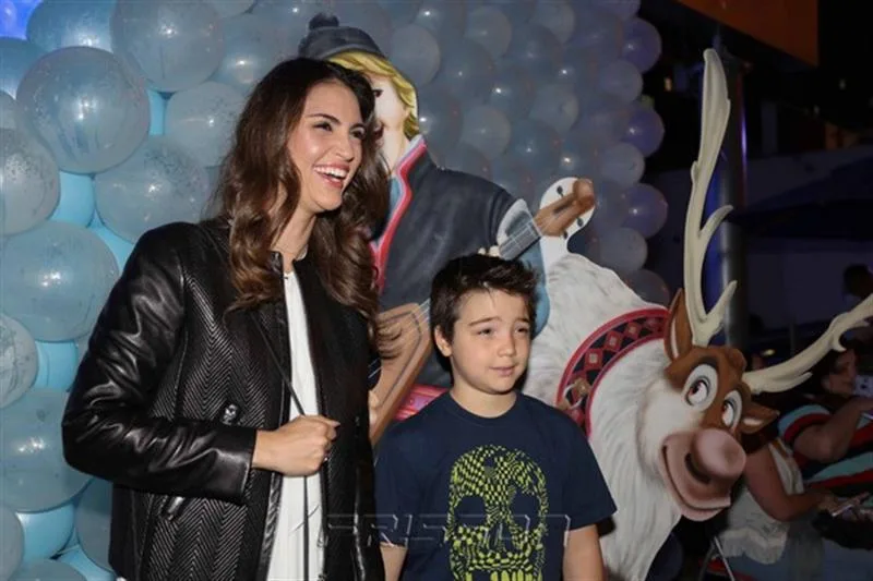 Chris Flores e filho Gabriel