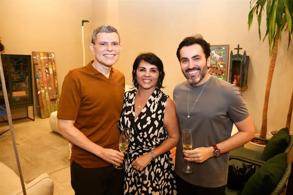 Abelardo e Fernando Targino com Leyla Pinheiro