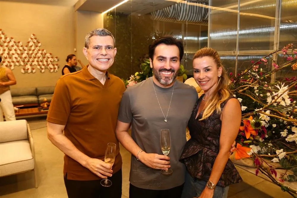 Abelardo e Fernando Targino com Roberta Quaranta