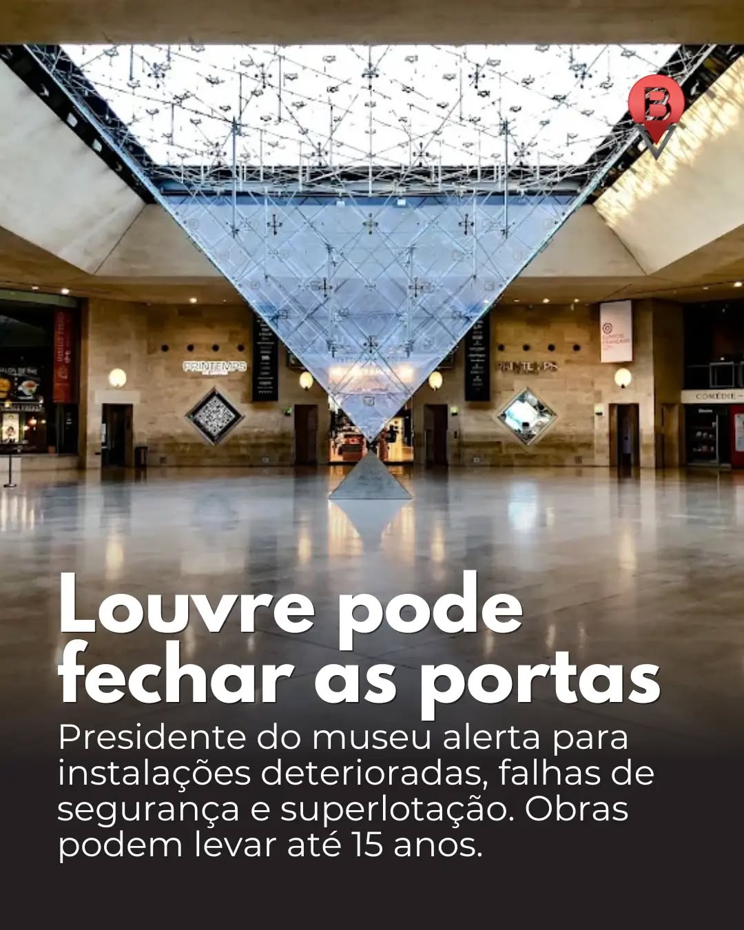O Museu do Louvre, em Paris, poderá ser obrigado a fechar ao público no futuro caso não avance com um amplo projeto de modernização. O alerta foi feito pelo presidente da instituiç